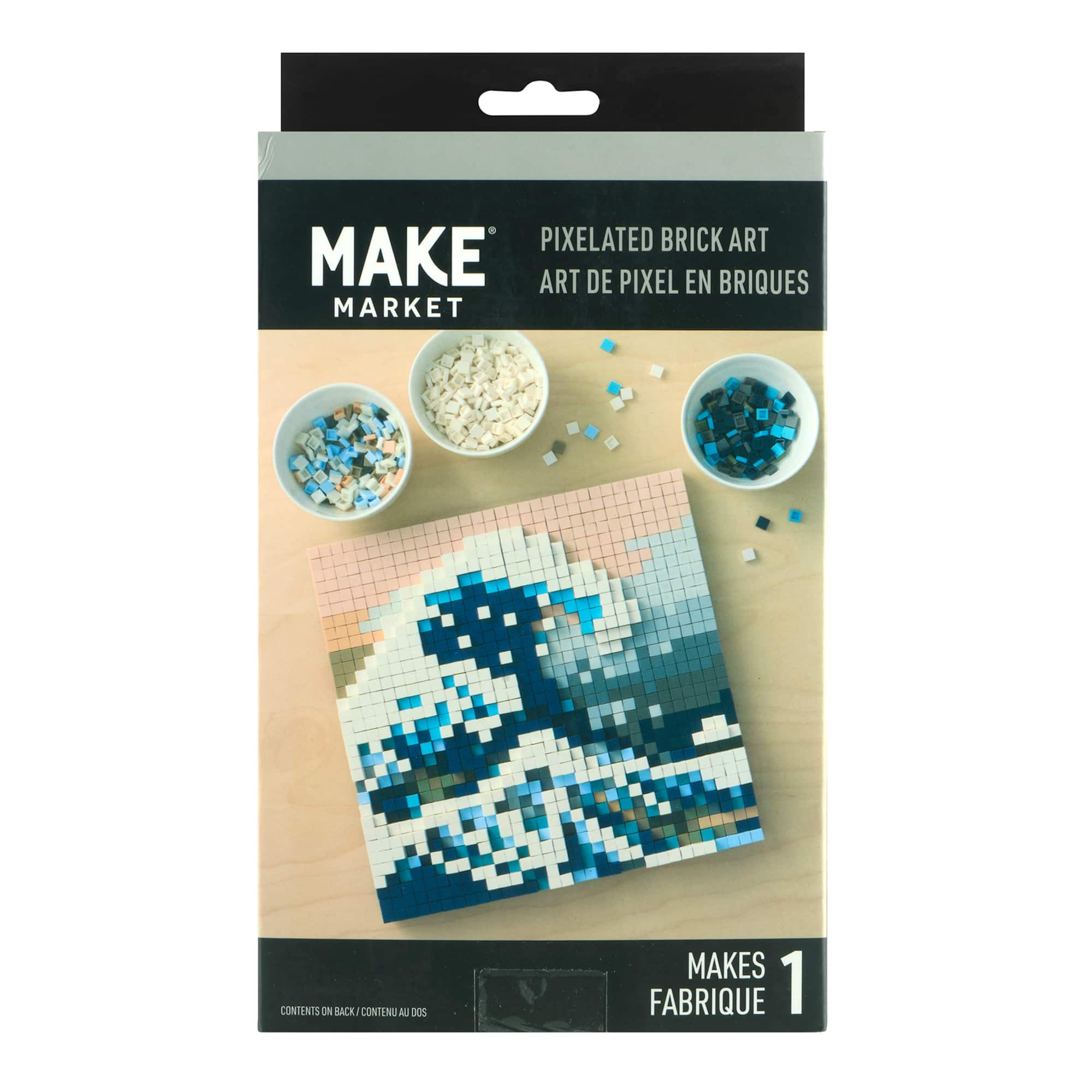 10" x 10" The Great Wave Pixelated Brick Art Kit by Make Market®